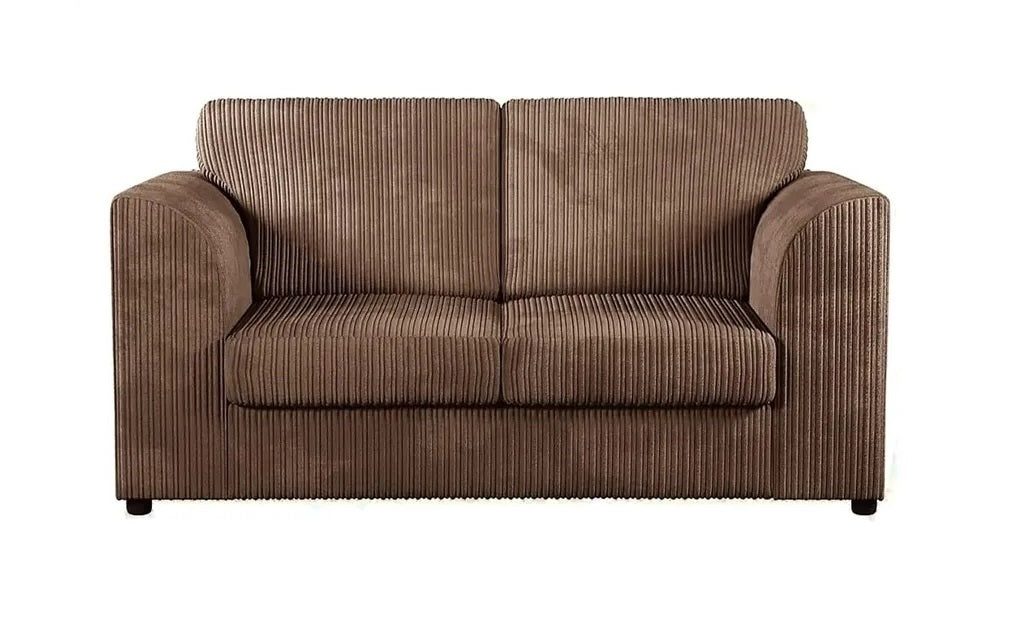 Hannah Jumbo Cord Full Back 2 Seater Sofa Coffee