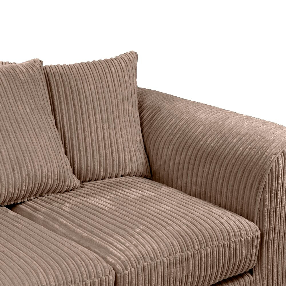 Hannah Jumbo Cord Scatter Back 3 Seater Sofa Coffee