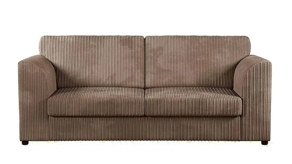 Hannah Jumbo Cord Full Back 3 Seater Sofa Coffee