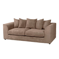 Hannah Jumbo Cord Scatter Back 3 Seater Sofa Coffee