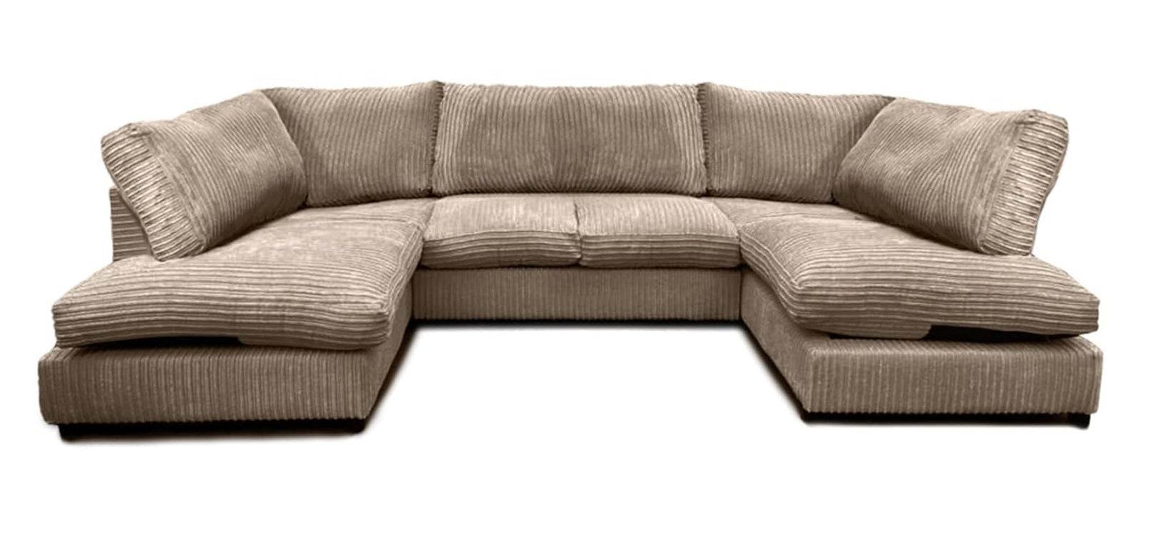 Aspen Full Back 6 Seater U Shaped Corner Jumbo Cord Fabric Sofa Coffee