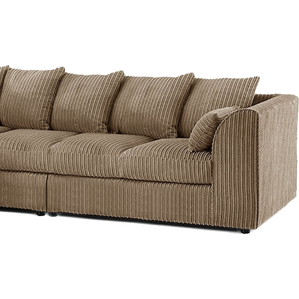 DYLAN 5 Seater Jumbo Cord Scatter Back Left Hand Facing Corner Sofa Coffee