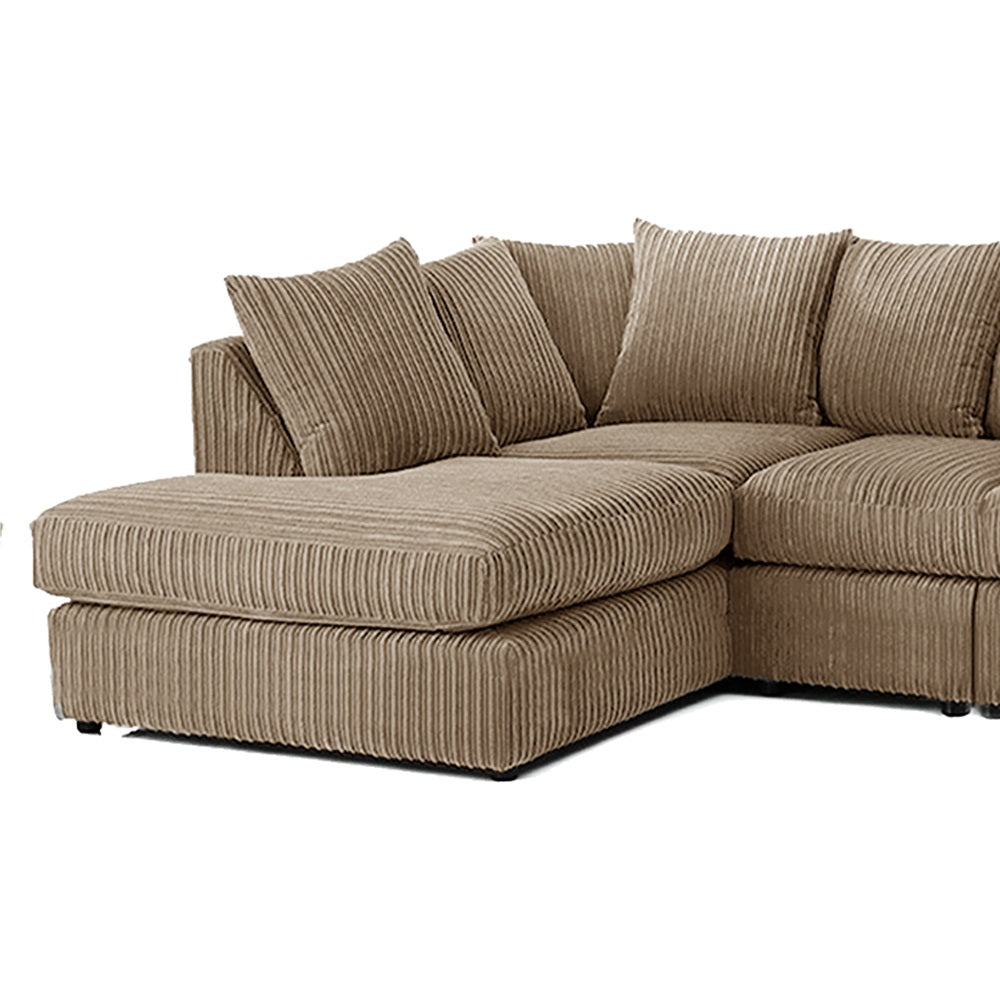 DYLAN 5 Seater Jumbo Cord Scatter Back Left Hand Facing Corner Sofa Coffee