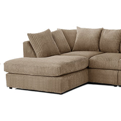 DYLAN 5 Seater Jumbo Cord Scatter Back Left Hand Facing Corner Sofa Coffee