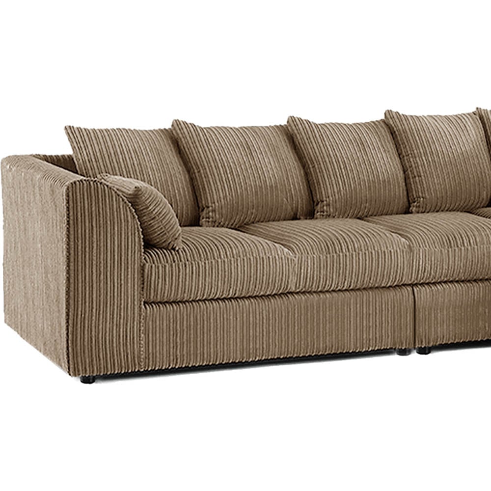 DYLAN 5 Seater Jumbo Cord Scatter Back Right Hand Facing Corner Sofa Coffee