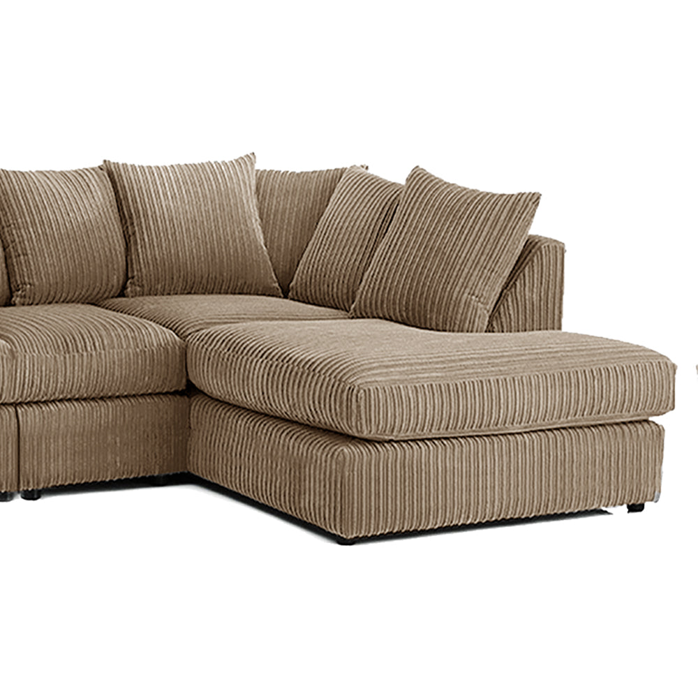DYLAN 5 Seater Jumbo Cord Scatter Back Right Hand Facing Corner Sofa Coffee