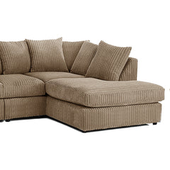 DYLAN 5 Seater Jumbo Cord Scatter Back Right Hand Facing Corner Sofa Coffee