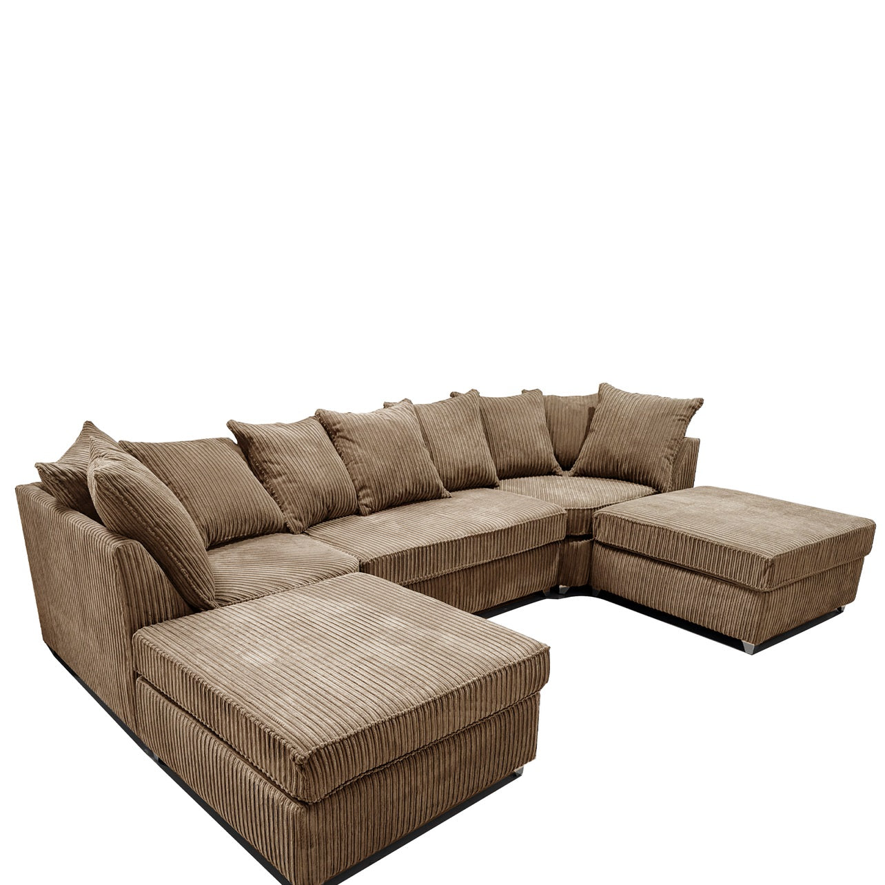 Bishop Scatter Back Large Jumbo cord U shaped Sofa