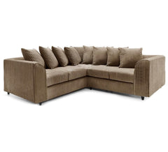 Hannah Jumbo Cord Scatter Back 2c2 Corner Sofa Coffee