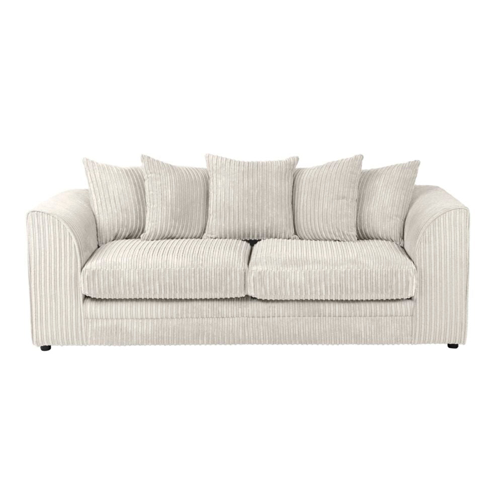 Hannah Jumbo Cord Scatter Back 3 Seater Sofa Mink