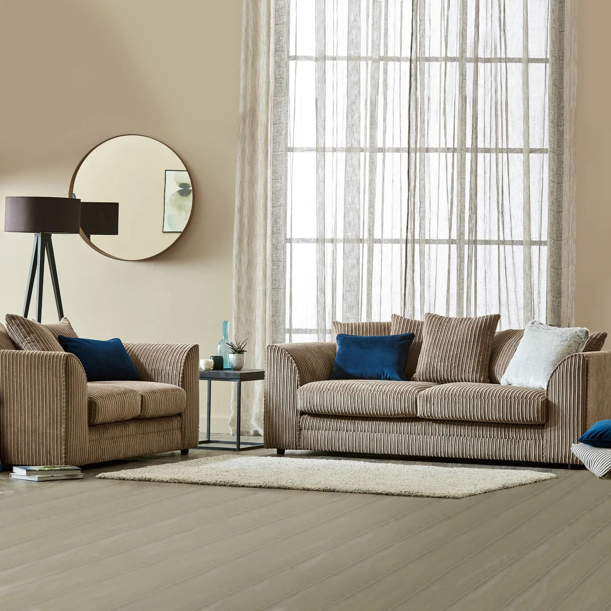 Hannah Jumbo Cord Scatter Back 3+2 Seater Sofa Suite Set