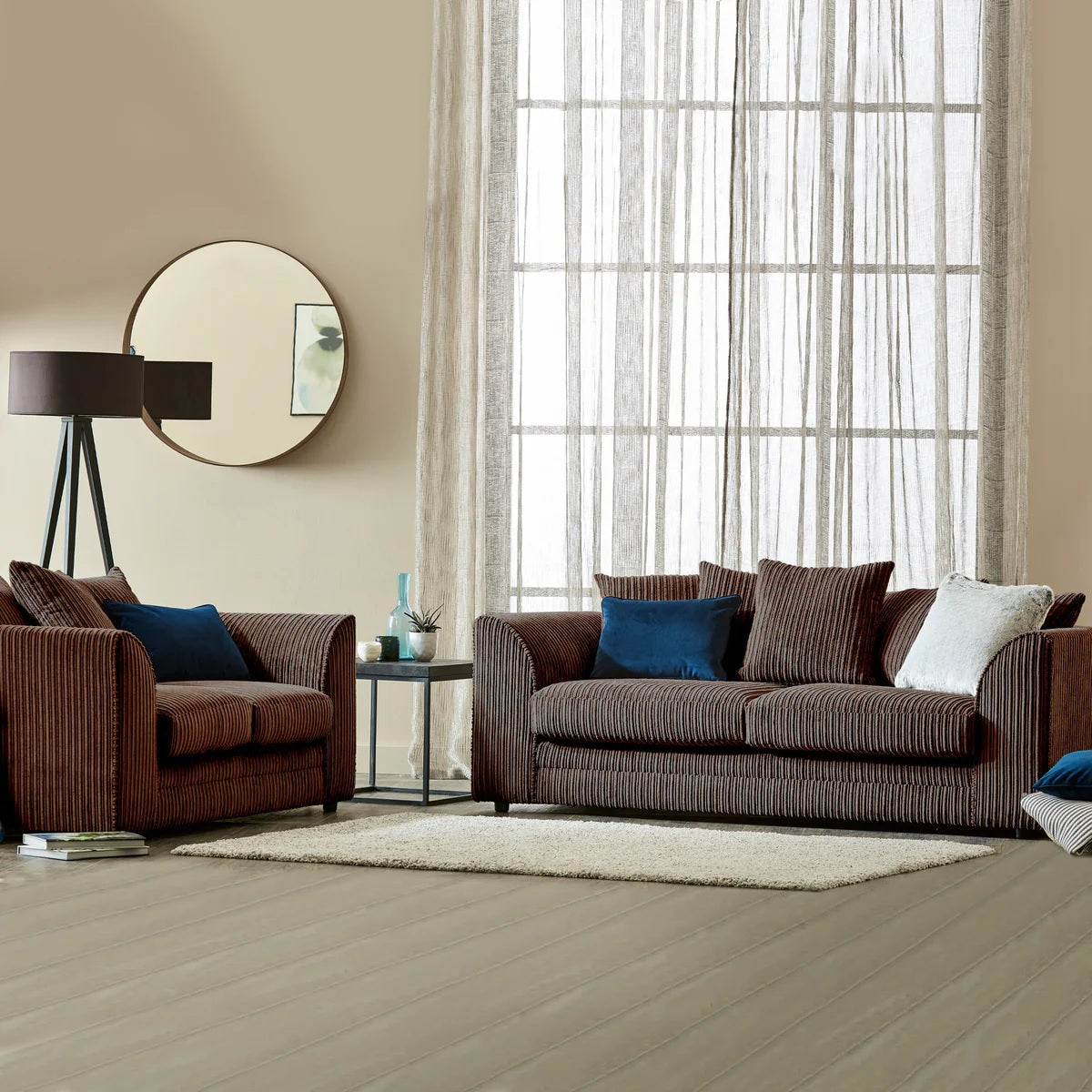 Hannah Jumbo Cord Scatter Back 3+2 Seater Sofa Suite Set