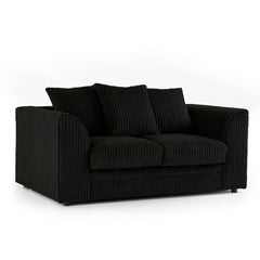 Hannah Jumbo Cord Scatter Back 2 Seater Sofa Black