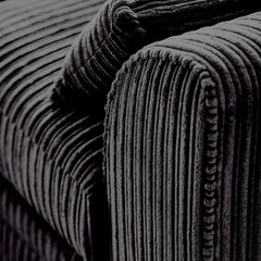 Hannah Jumbo Cord Scatter Back 4 Seater Left Hand Facing Corner Sofa Black