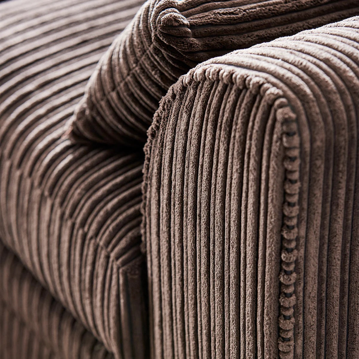 Hannah Jumbo Cord Scatter Back 4 Seater Left Hand Facing Corner Sofa Chocolate