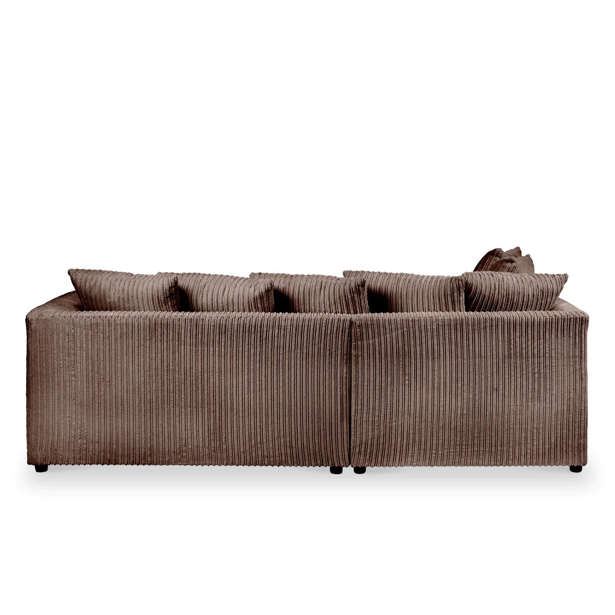 Hannah Jumbo Cord Scatter Back 4 Seater Left Hand Facing Corner Sofa Chocolate