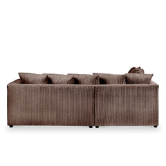Hannah Jumbo Cord Scatter Back 4 Seater Left Hand Facing Corner Sofa Chocolate