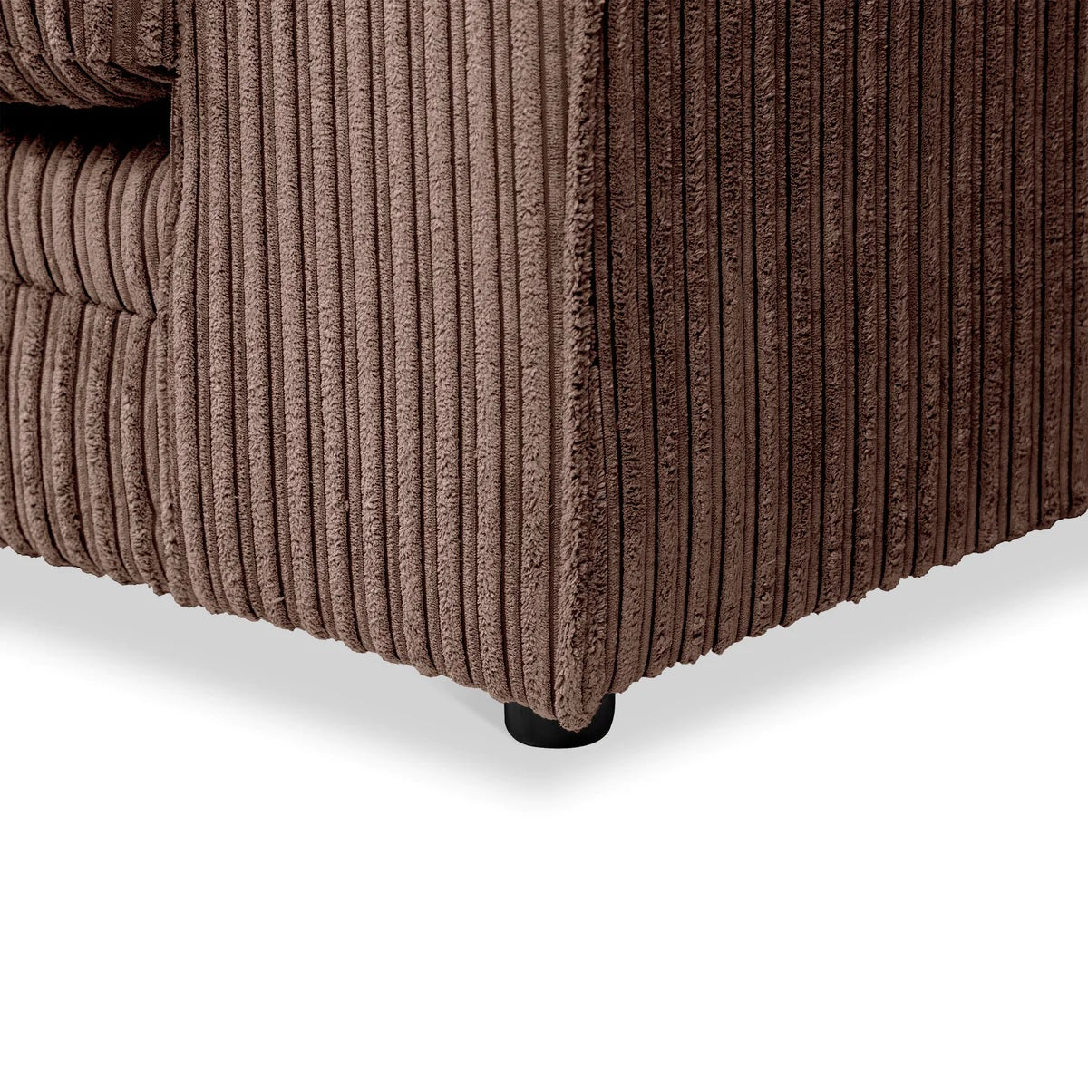 Hannah Jumbo Cord Scatter Back 4 Seater Left Hand Facing Corner Sofa Chocolate