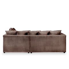 Hannah Jumbo Cord Scatter Back 4 Seater Right Hand Facing Corner Sofa Chocolate