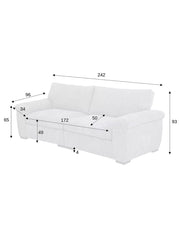 Amalfi Jumbo Cord 4 seater Sofa Coffee