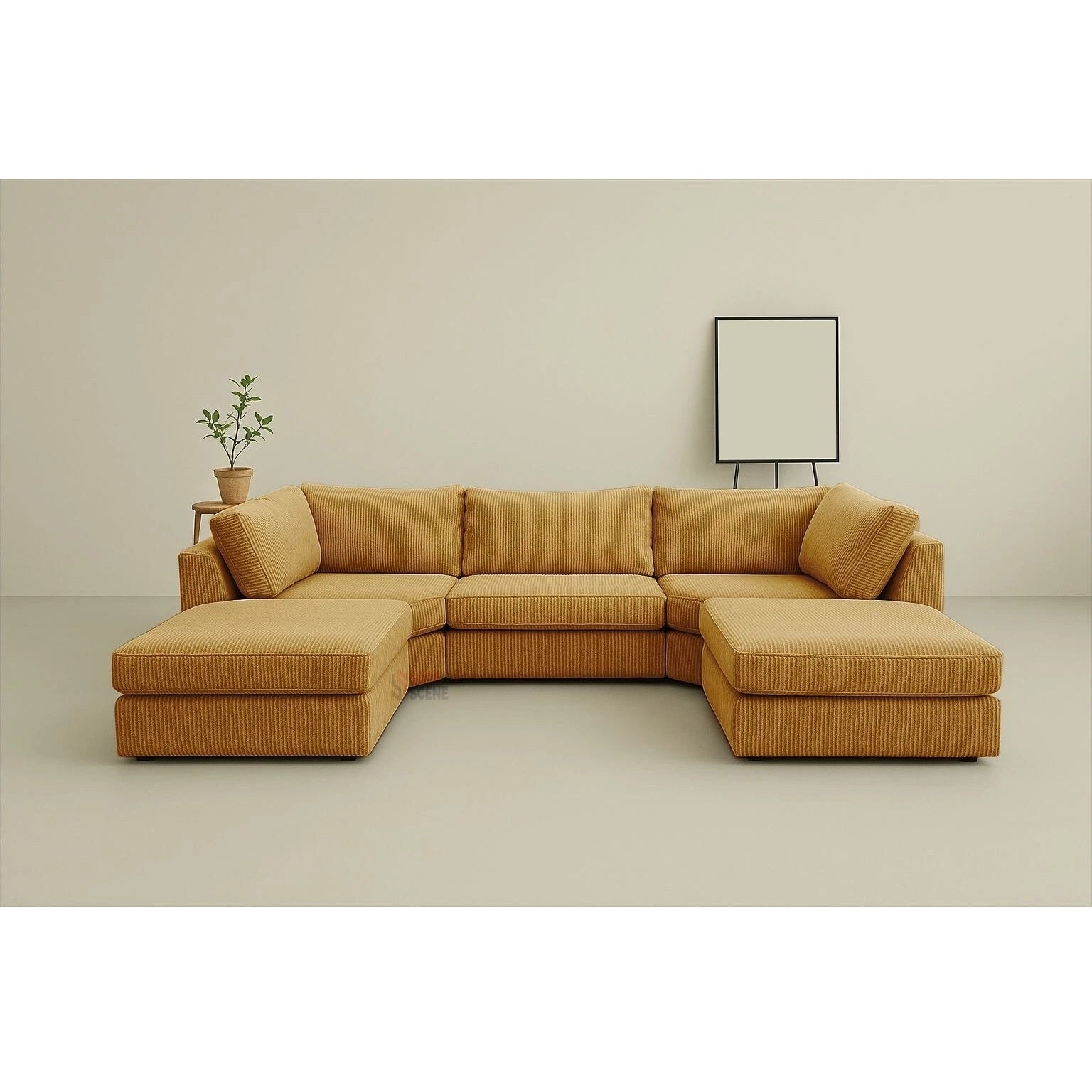 Bishop Full Back Large Jumbo cord U shaped Sofa