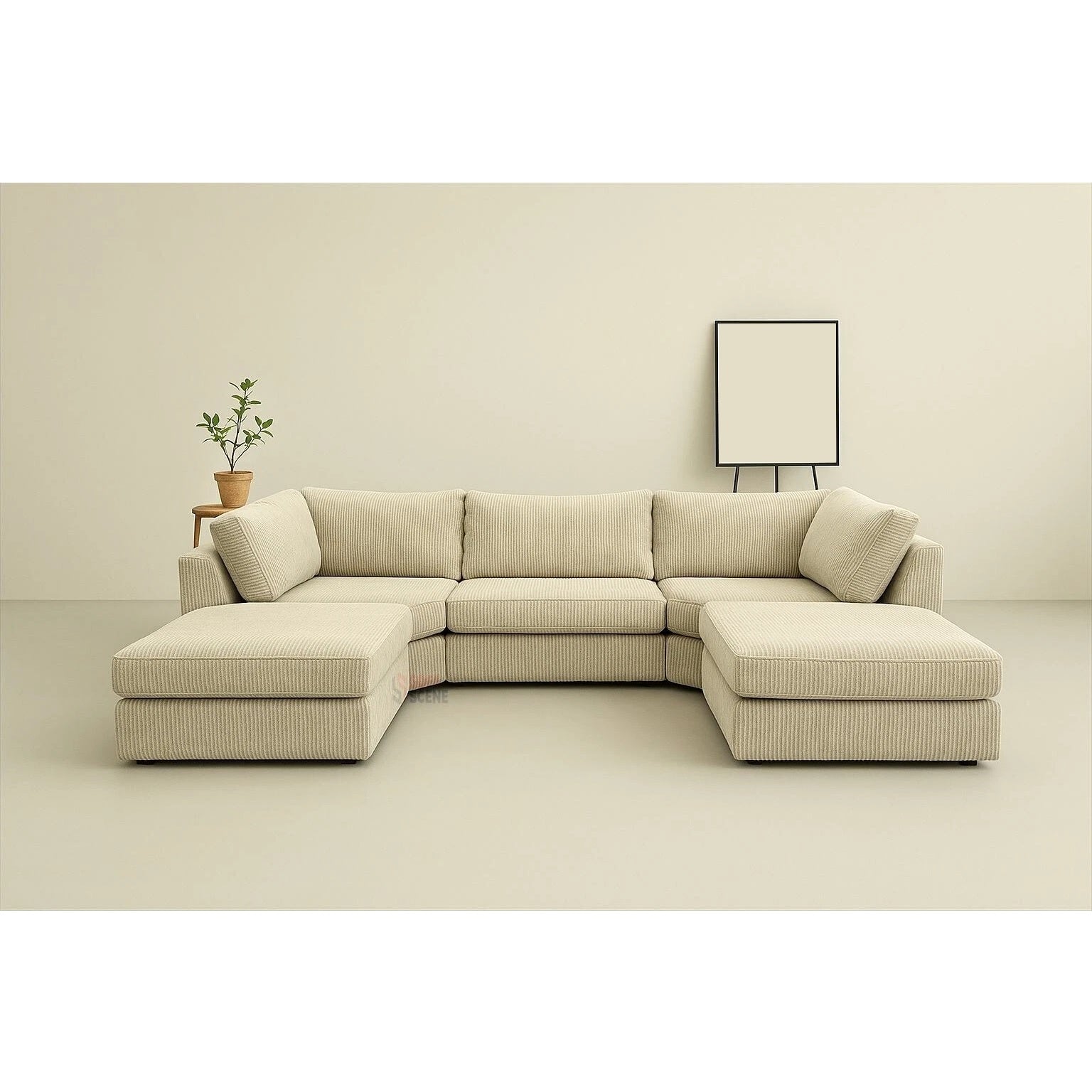 Bishop Full Back Large Jumbo cord U shaped Sofa