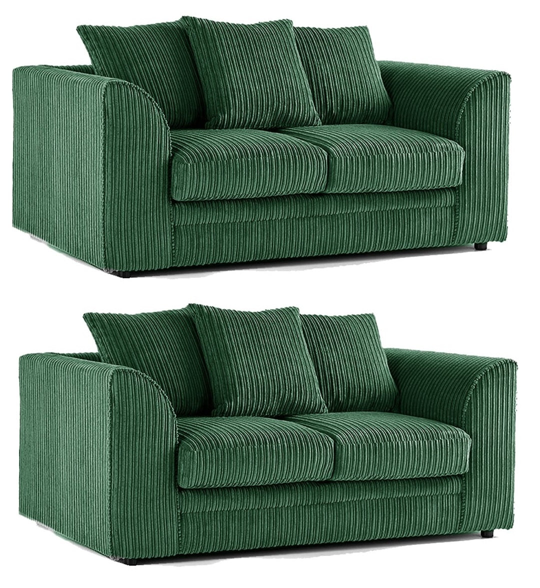 Hannah Jumbo Cord Scatter Back 3 Seater, 2Seater, 3+2 Seater Sofa Set, 3+3 Seater, 2+2Seater