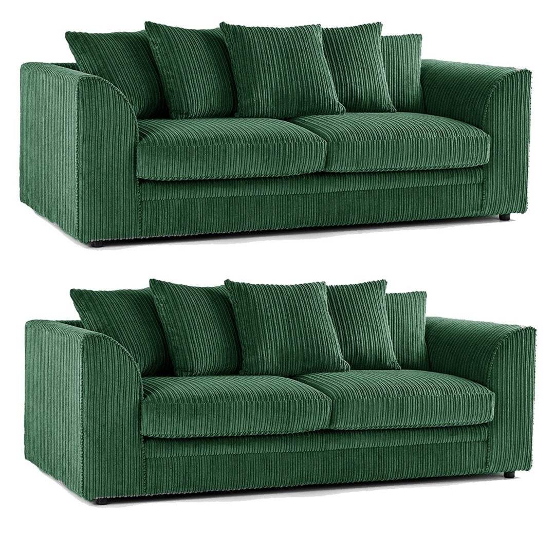 Hannah Jumbo Cord Scatter Back 3 Seater, 2Seater, 3+2 Seater Sofa Set, 3+3 Seater, 2+2Seater