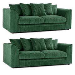 Hannah Jumbo Cord Scatter Back 3 Seater, 2Seater, 3+2 Seater Sofa Set, 3+3 Seater, 2+2Seater