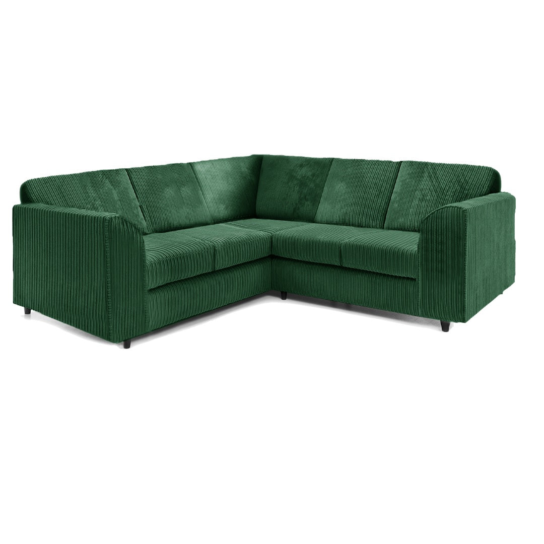 Hannah Jumbo Cord Full Back 2c2 Corner Sofa Green