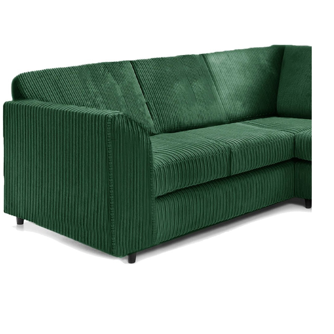 Hannah Jumbo Cord Full Back 2c2 Corner Sofa Green