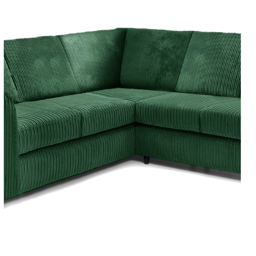 Hannah Jumbo Cord Full Back 2c2 Corner Sofa Green