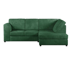 Hannah Jumbo Cord Full Back 4 Seater Right Hand Facing Corner Sofa Green