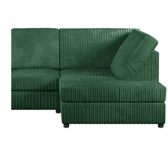 Hannah Jumbo Cord Full Back 4 Seater Right Hand Facing Corner Sofa Green