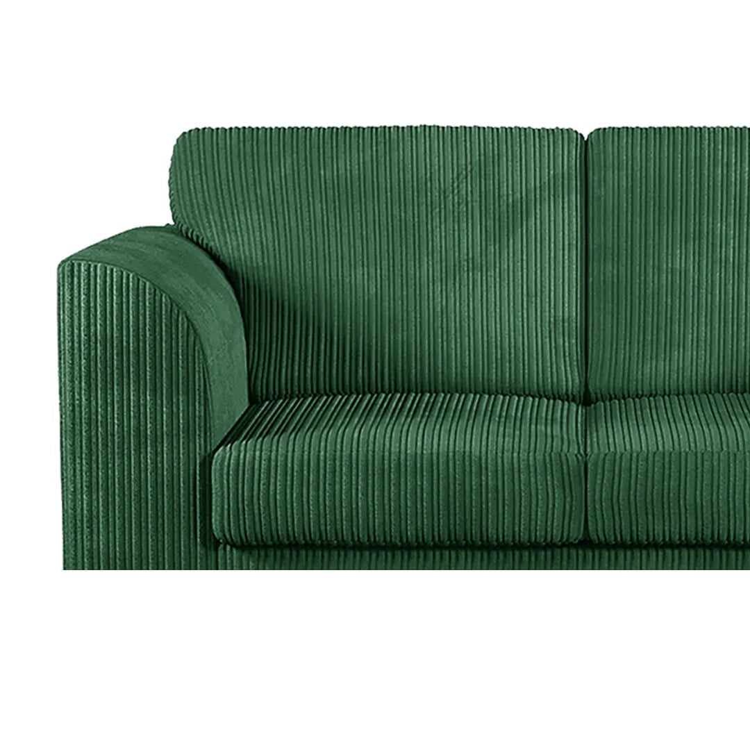 Hannah Jumbo Cord Full Back 4 Seater Right Hand Facing Corner Sofa Green