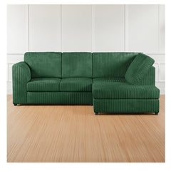 Hannah Jumbo Cord Full Back 4 Seater Right Hand Facing Corner Sofa Green