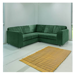 Hannah Jumbo Cord Full Back 2c2 Corner Sofa Green