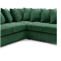 Hannah Jumbo Cord Scatter Back 2c2 Corner Sofa Green