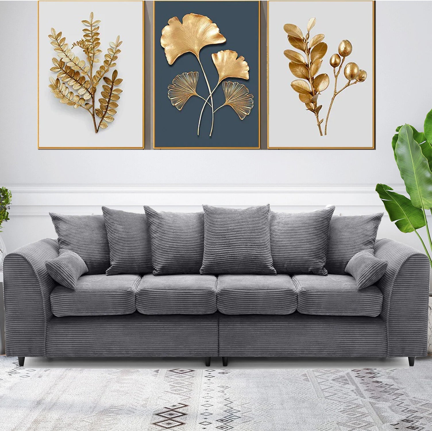 DYLAN 4 Seater Jumbo Cord Fabric Sofa