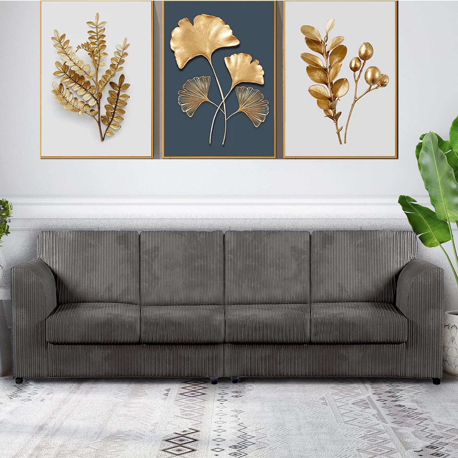 DYLAN 4 Seater Jumbo Cord Fabric Sofa