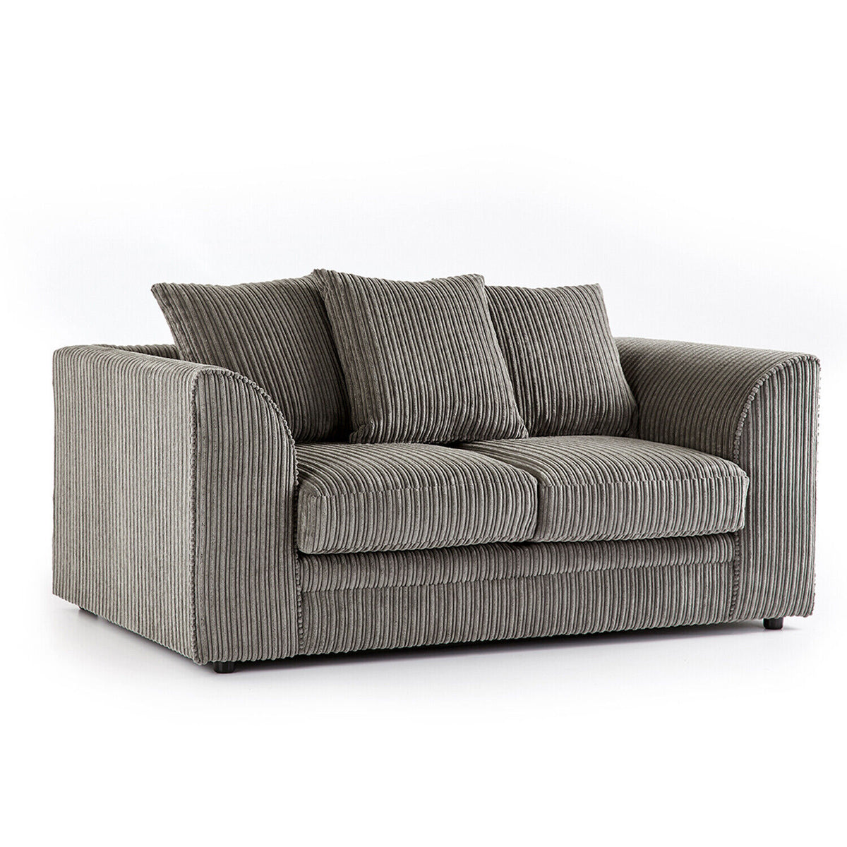 Hannah Jumbo Cord Scatter Back 2 Seater Sofa Grey