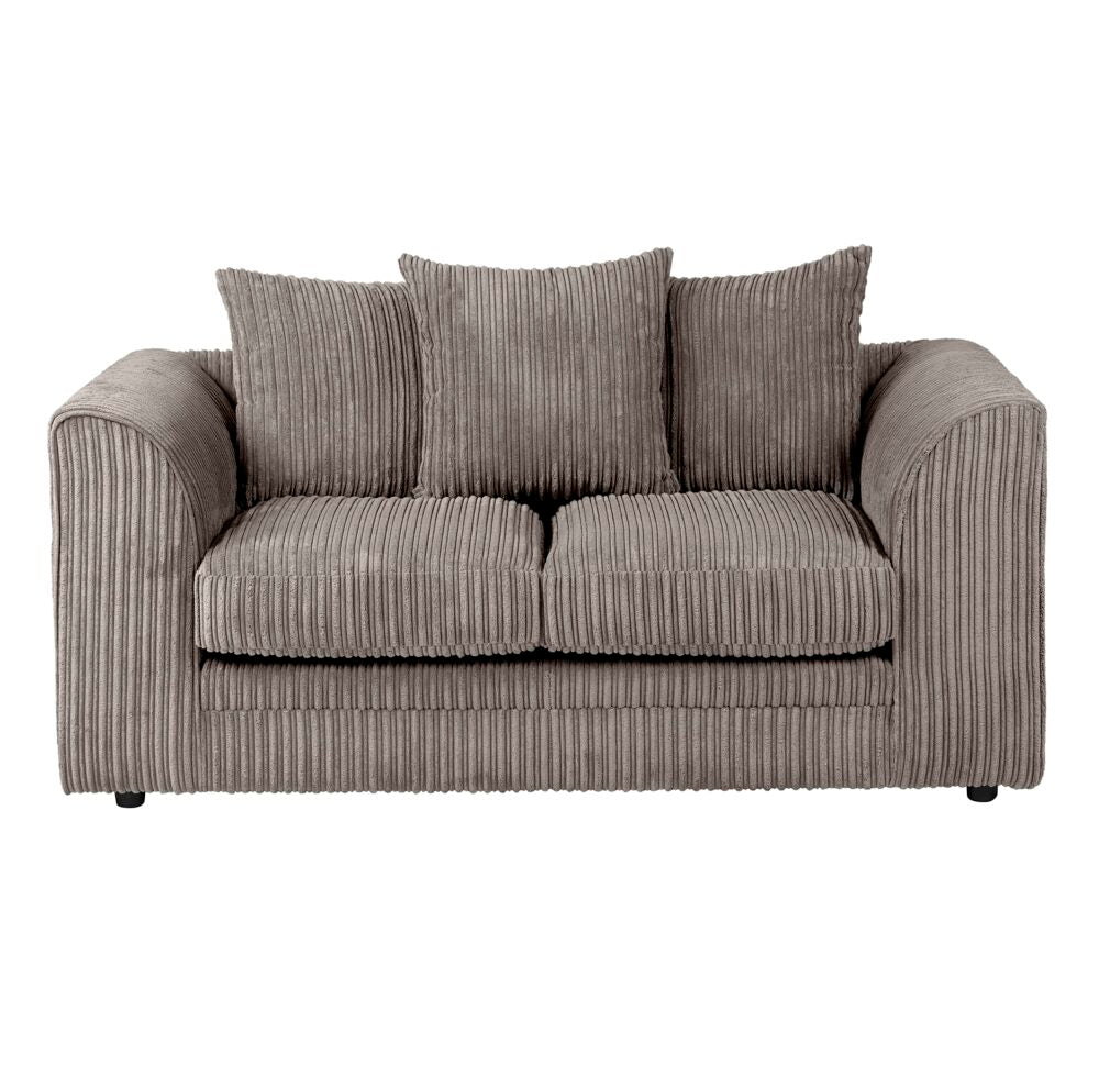 Hannah Jumbo Cord Scatter Back 2 Seater Sofa Grey