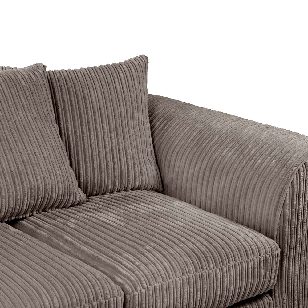 Hannah Jumbo Cord Scatter Back 2 Seater Sofa Grey