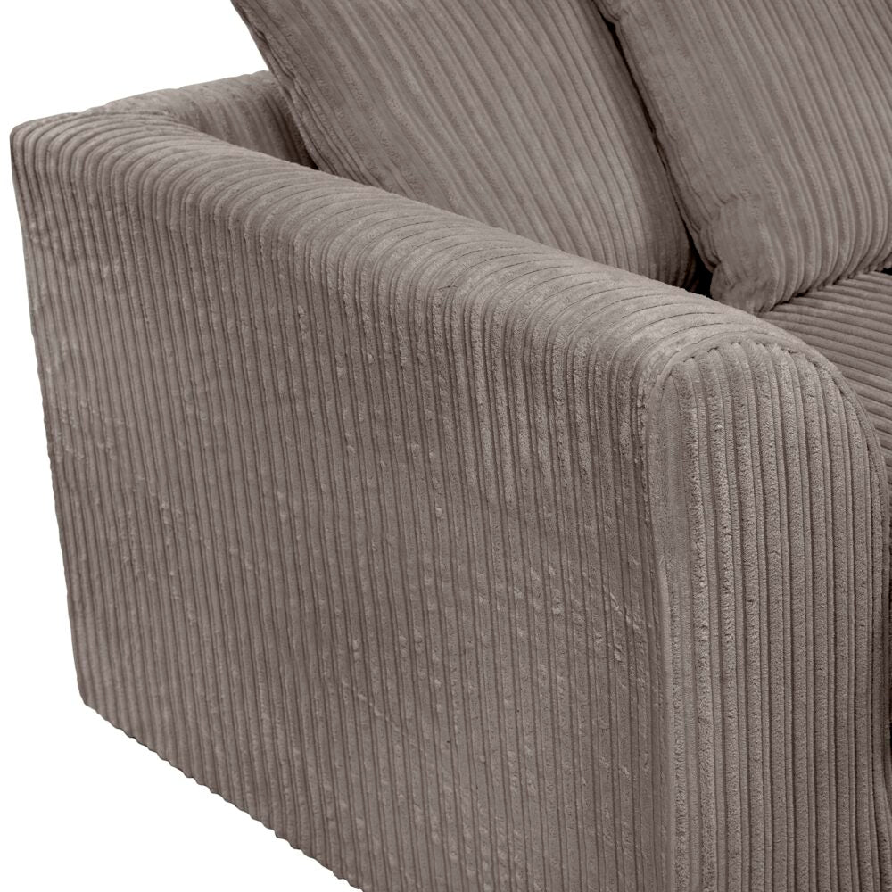 Hannah Jumbo Cord Scatter Back 2 Seater Sofa Grey