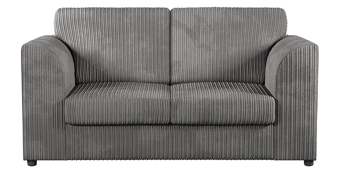 Hannah Jumbo Cord Full Back 2 Seater Sofa Grey