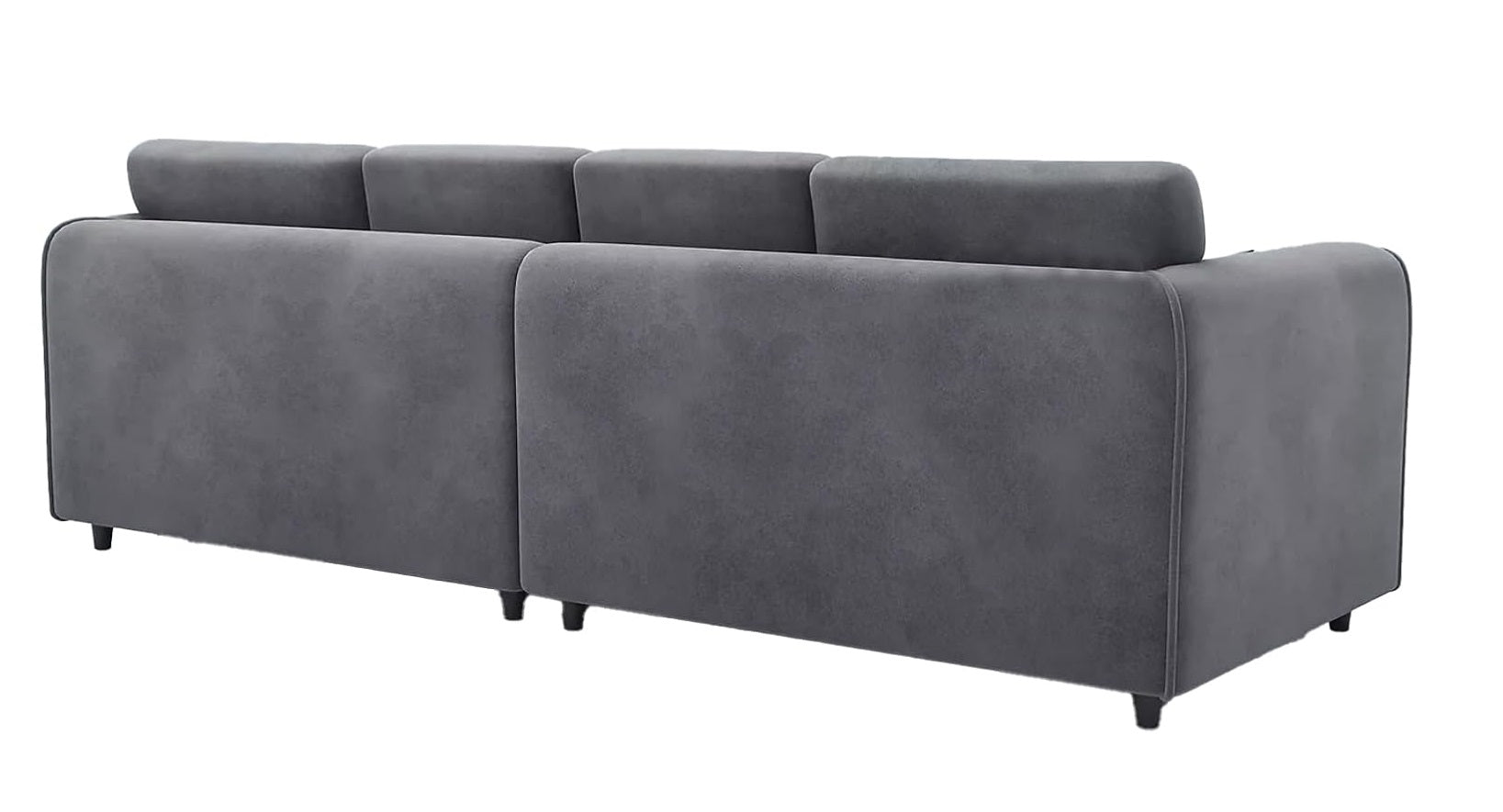 Raven Plush Velvet 4 Seater Full Back Sofa Grey