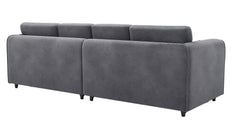 Raven Plush Velvet 4 Seater Full Back Sofa Grey