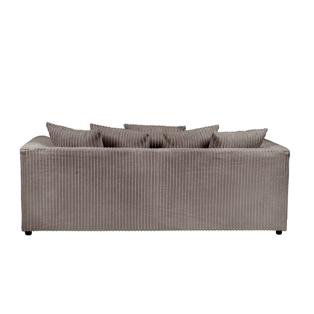 Hannah Jumbo Cord Scatter Back 3 Seater Sofa Grey
