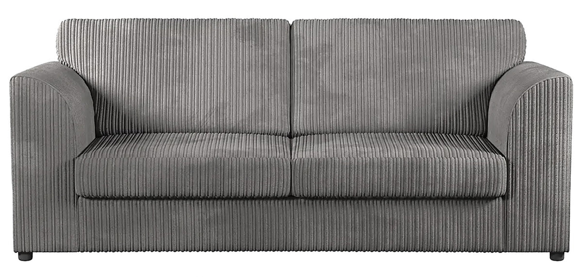 Hannah Jumbo Cord Full Back 3 Seater Sofa Grey