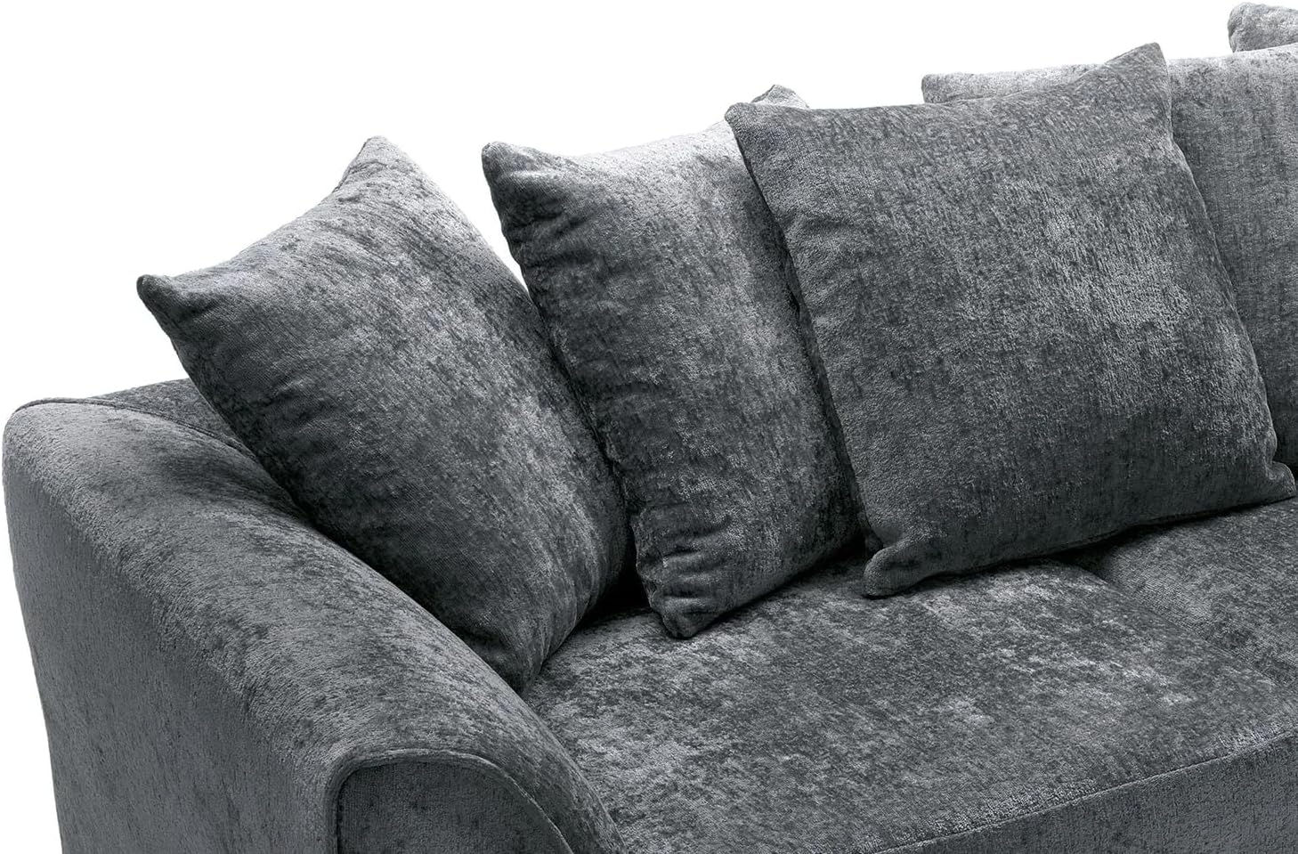 Celestial 4 Seater Scatter Back Chenille Fabric Sofa Grey